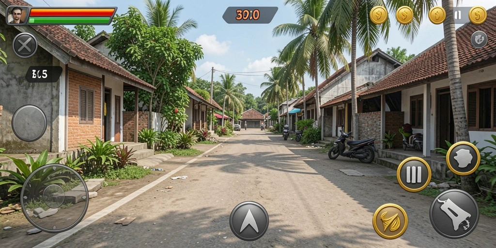 Screenshot memperlihatkan karakter utama dalam aksi.